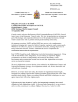 Statement by the Delegation of Canadian in response to the address by NATO Supreme Allied Commander Europe, General James L. Jones