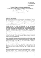 Statement by the Representative of Afghanistan in response to the address by NATO Supreme Allied Commander Europe, General James L. Jones