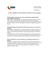 Report on the activities of the OSCE Chairman-in-Office
