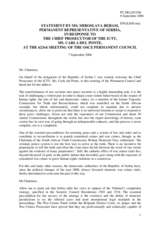 Statement by the Delegation of Serbia in response to address by  Carla Del Ponte, Chief Prosecutor of the ICTY