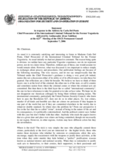 Statement by the Delegation of the Republic of Armenia in response to address made by Carla Del Ponte, Chef Prosecutor of the ICTY