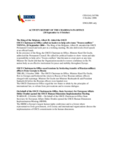 Report on the activities of the OSCE Chairman-in-Office