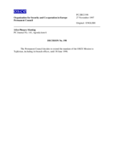 Permanent Council Decision No. 198