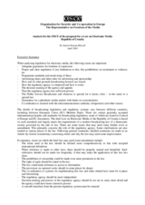 OSCE Analysis of the April 2003 draft Law on Electronic Media of the Republic of Croatia