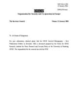 Selected bibliography of new publications related to OSCE actvities issued between October to December 2003