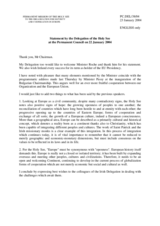 Statement by the delegation of the Holy See in reponse to the address made by Mr. Dick Roche, T.D., Minister of State for European Affairs of Ireland
