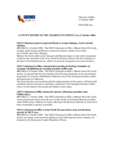 Report on the activities of the OSCE Chairman-in-Office