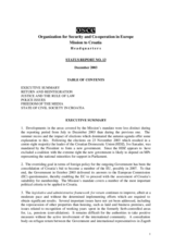 OSCE Mission to Croatia status report, July - December 2003