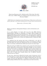 Opening statement by Ambassador Christian Strohal, ODIHR Director