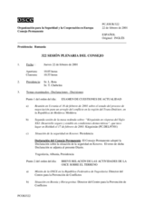 Journal of the 322nd Plenary Meeting of the Permanent Council (es)