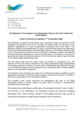 EU Statement on the progress of an international Treaty on the Arms Trade at the United Nations