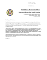 Statement by the Delegation of the United States of America on the presidential election and referendum held in South Ossetia, Georgia on 12 November 2006