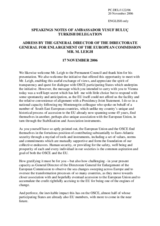 Statement by the Delegation of Turkey in response to address by Director General of the Directorate General for Enlargement of the European Commission, Mr Michael Leigh