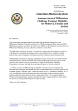 Statement by the Delegation of the United States of America on the decision by the Board of Directors of the Millennium Challenge Corporation