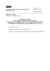 Permanent Council Decision, subject to a silence procedure expiring on Wednesday, 24 December 2003, at 9 a.m.