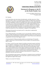 Statement by the Delegation of the United States of America in response to the Finnish Presidency of the Council of the European Union on the Death Penalty case