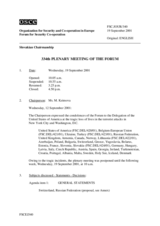 Journal of the 334th Plenary Meeting of the Forum for Security Co-operation