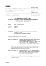 Journal of the 17th Joint Meeting of the Forum for Security Co-operation and the Permanent Council (es)