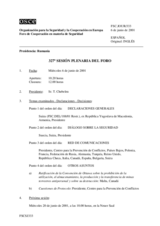 Journal of the 327h Plenary Meeting of the Forum for Security Co-operation (es)