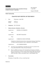 Journal of the 322nd Plenary Meeting of the Forum for Security Co-operation