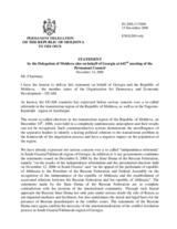 Statement by the Delegation of Moldova also on behalf of Georgia on the "presidential elections" in the Transdniestrian region of Moldova and on recent developments in relations between Georgia and the Russian Federation