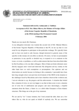 Statement by the delegation of Armenia in response to the Minister of Foreign Affairs of the former Yugoslav Republic of Macedonia, H.E. Ms. Ilinka Mitreva