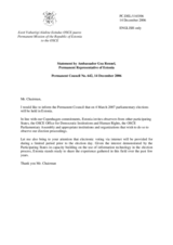 Statement by the Delegation of Estonia about the parliamentary elections that is to be held in Estonia on 4 March, 2007