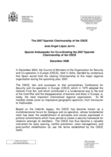 The 2007 Spanish Chairmanship of the OSCE