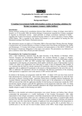 Background report: Croatian Government holds information session on housing solutions for former occupancy tenancy rights holders Background report: Croatian Government holds information session on housing solutions for former occupancy tenancy rights holders