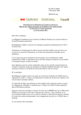 Statement by Delegation of Canada in response to the Minister of Foreign Affairs of the Republic of Moldova, Mr. Andrei Stratan