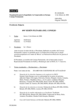 Journal of the 494th Plenary Meeting of the Permanent Council (es)