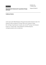 Statement by the Delegation of Kyrgyzstan in response to address by OSCE Chairman-in-Office Miguel Angel Moratinos Cuyaube