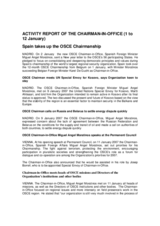 Report on the activities of the OSCE Chairman-in-Office