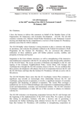 Statement on behalf of the memberstates of GUAM in respons to address by the German Presidency of the European Union, Federal Minister for Foreign Affairs Frank -Walter Steinmeier
