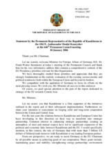 Statement by the Delegation of Kazakhstan in response to the address by the German Presidency of the European Union, Federal Minister for Foreign Affairs Frank-Walter Steinmeier