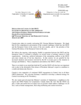 Statement by the Delegation of Canada in response to the address by the German Presidency of the European Union, Federal Minister for Foreign Affairs Frank -Walter Steinmeier
