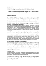 Interview with the Head of the OSCE Mission to Croatia