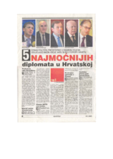 Article on the five most influential diplomats in Croatia (hr)
