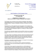 Statement by the Delegation of Ireland/European Union in response to the address made by the Special Representative of the United Nations Secretary-General in Georgia, Amb. H. Tagliavini