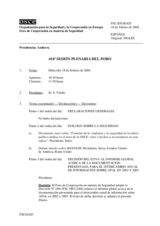 Journal of the 414th Plenary Meeting of the Forum for Security Co-operation (es)