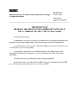 Ministerial Council Decision No.1/07: Extension of the mandate of the OSCE Representative on Freedom of the Media (it)