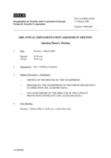 Journal of the 2006 Annual Implementation Assessment Meeting