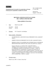 Journal of the 2007 Annual Implementation Assessment Meeting (fr)