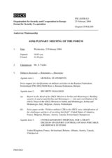 Journal of the 415th Plenary Meeting of the Forum for Security Co-operation