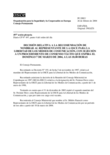 Permanent Council Decision, subject to a silence procedure expiring on Sunday, 7 March 2004, at 6 p.m. (es)