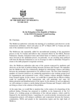 Statement by the Delegation of Moldova under the agenda item concerning the meeting of co-mediators and observers of the settlement process in Transdniestria