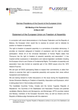 Statement by the German Presidency of the Council of the European Union on Freedom of Assembly