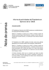 Activity report of the Chairman-in-Office (es)