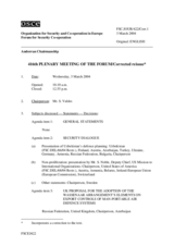 Journal of the 416th Plenary Meeting of the Forum for Security Co-operation/Corrected reissue