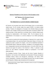 Statement by the German Presidency of the European Union on election related issues